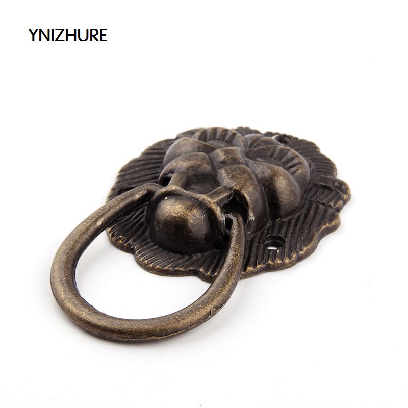 10pcs 41*65mm  New Furniture Handles Beast for Lion Head Antique Alloy Handle Wardrobe Drawer Door Pull Retro Decoration|door pull|furniture handledrawer pulls - AliExpress