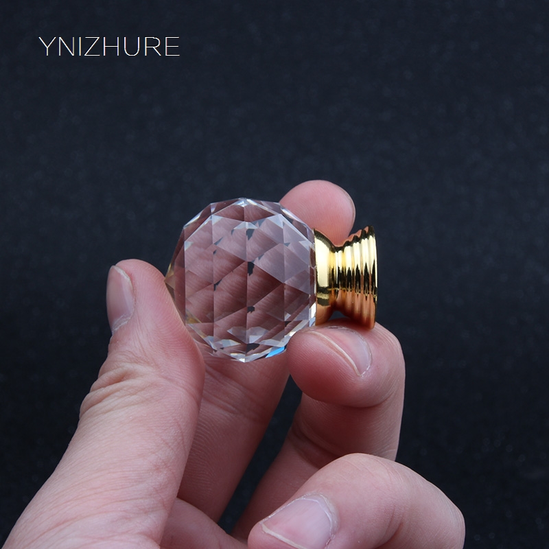 10 pcs/lot 30mm transparent crystal (ball shape)gold base single door knob/handle/pull cabinet drawer accessory|door knob|cabinet drawerdoor knob gold - AliExpress