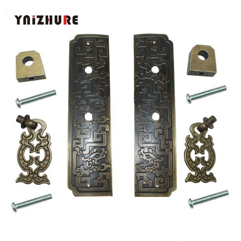 Antique Furniture OnThe Door Handle Brass  Rings Cabinet Door Decorative Accessories Carved Designs|Cabinet Pulls|   - AliExpress