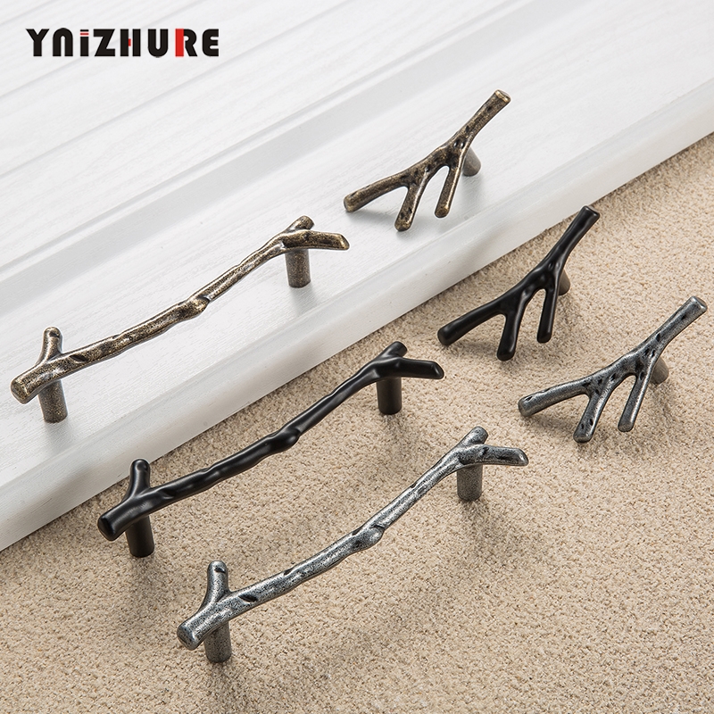 Fashion Tree Branch Furniture Handle 96mm 128mm Black Silver Bronze Kitchen Cabinet Handles Drawer Knobs Door Pulls Hardware|Cabinet Pulls|   - AliExpress