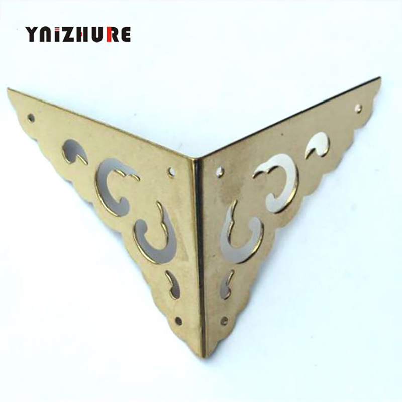 4pcs65MM Wooden Corners Copper Wrap Angle  Chinese Furniture Hardware Accessories Sided Corner Flower Black Brass Bronze|Corner Brackets|   - AliExpress