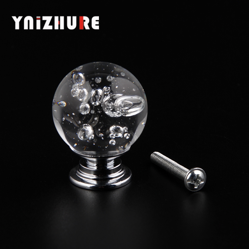 YNIZHURE 30mm Bubble Ball Design Clear Crystal Glass Knobs Cupboard Drawer Pull Kitchen Cabinet Wardrobe Handles Hardware|Cabinet Pulls|   - AliExpress