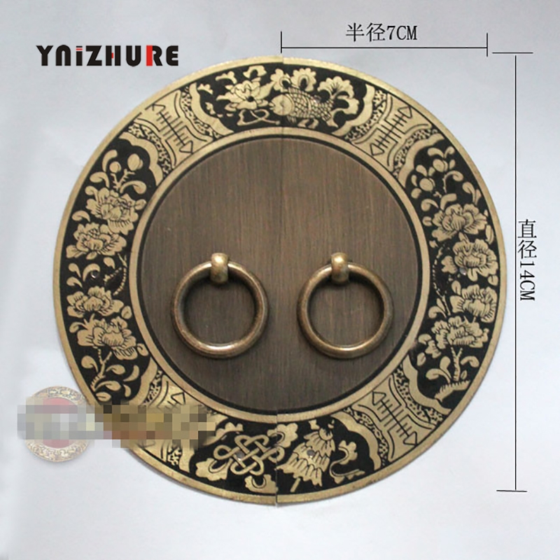 140mm Chinese Antique Furniture Cabinet Drawer Handle Copper Round with Screw Diameter|Cabinet Pulls|   - AliExpress