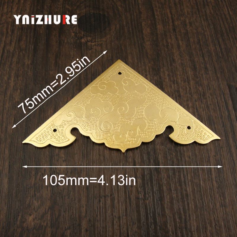 8pcs Antique Copper Angle Sheet Angle Flower Chinese Furniture Accessories Pure Copper Brass Paste The Corner|Corner Brackets|   - AliExpress