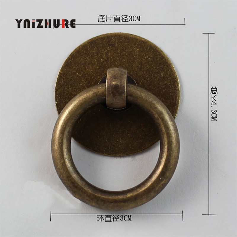 30mm Chinese Antique Pure Copper Drawer Knobs Handles Small Circle Classic Cabinet Door Pull Handle Screw Accessories|Cabinet Pulls|   - AliExpress