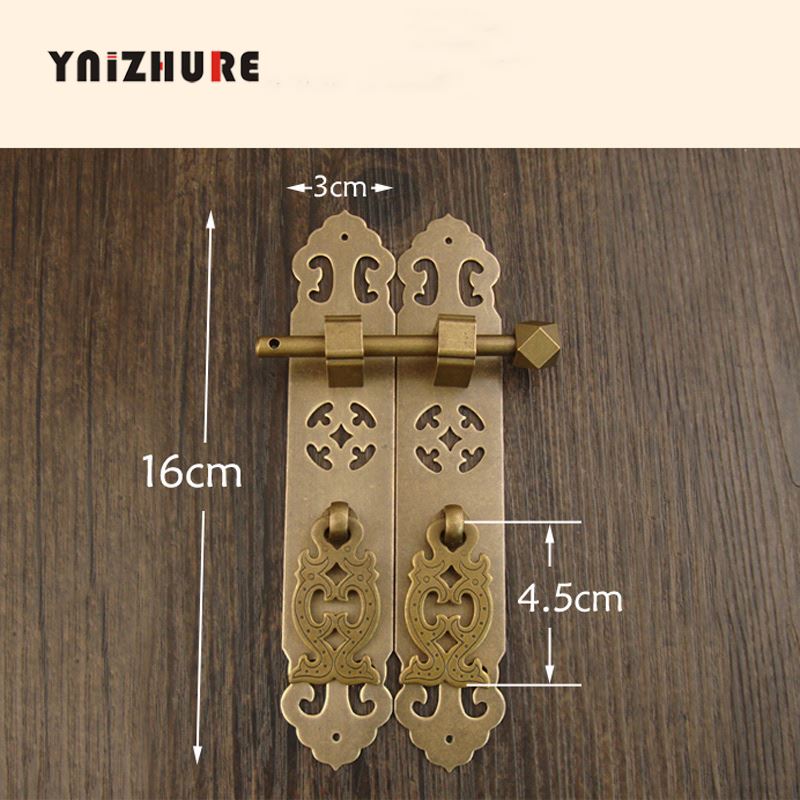 1pair Chinese Antique Furniture Handle Classic Bookcase Pure Copper Handle Cupboard Wardrobe Door Drawer Retro Handle|Cabinet Pulls|   - AliExpress