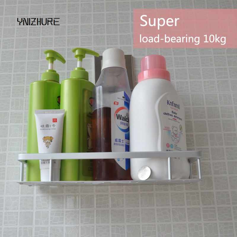 Kitchen Bathroom Bathroom Creative Shelf Sucker Wall Mounted Space Aluminum Storage Shelf Single Layer Nails No Punch Hook|shelf sucker|sucker shelfwall bathroom shelves - AliExpress