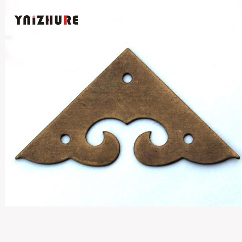 20pcs 35MM Chinese Antique Pure Copper Furniture  FIttings Jewelry Box Wooden Cabinet Copper Wrap Angle Corner Paste Kok|Corner Brackets|   - AliExpress