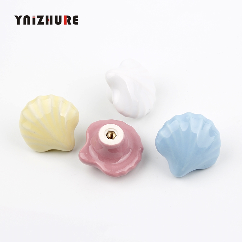 YINZHURE New Brand Acme Nordic Shell shape Ceramic Single Round Wardrobe Kitchen Garden Door Handle Modern Cabinet Handle|Cabinet Pulls|   - AliExpress