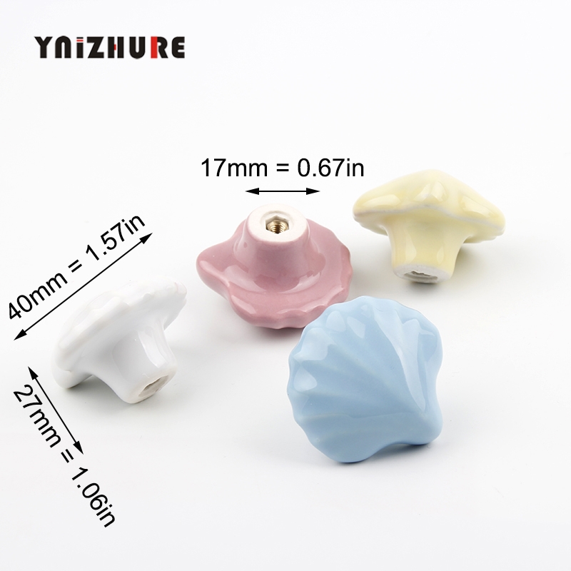 YINZHURE New Brand Acme Nordic Shell shape Ceramic Single Round Wardrobe Kitchen Garden Door Handle Modern Cabinet Handle|Cabinet Pulls|   - AliExpress