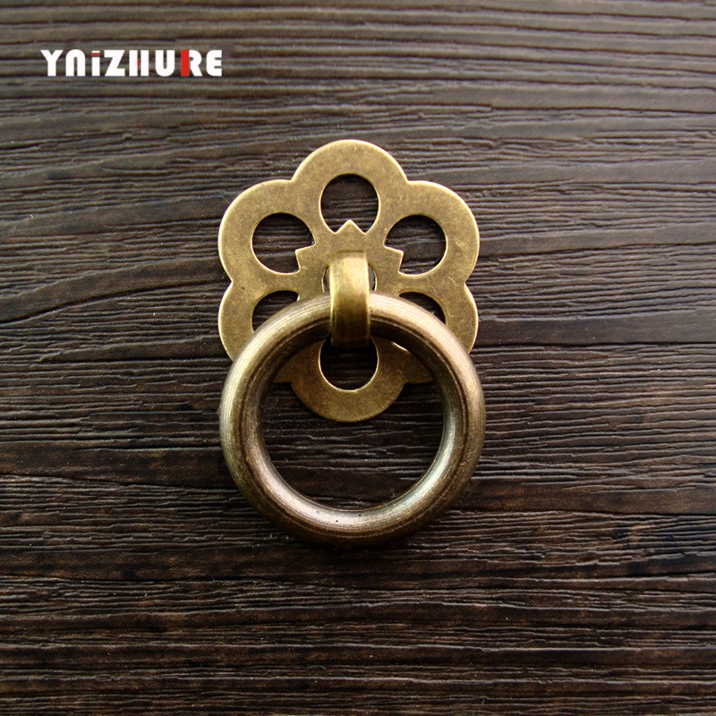 Classical Pull Ring Chinese Style Antique Furniture Pure Copper Cupboard Wooden Box Jewelry Boxes Door Drawer Copper Hand|Cabinet Pulls|   - AliExpress