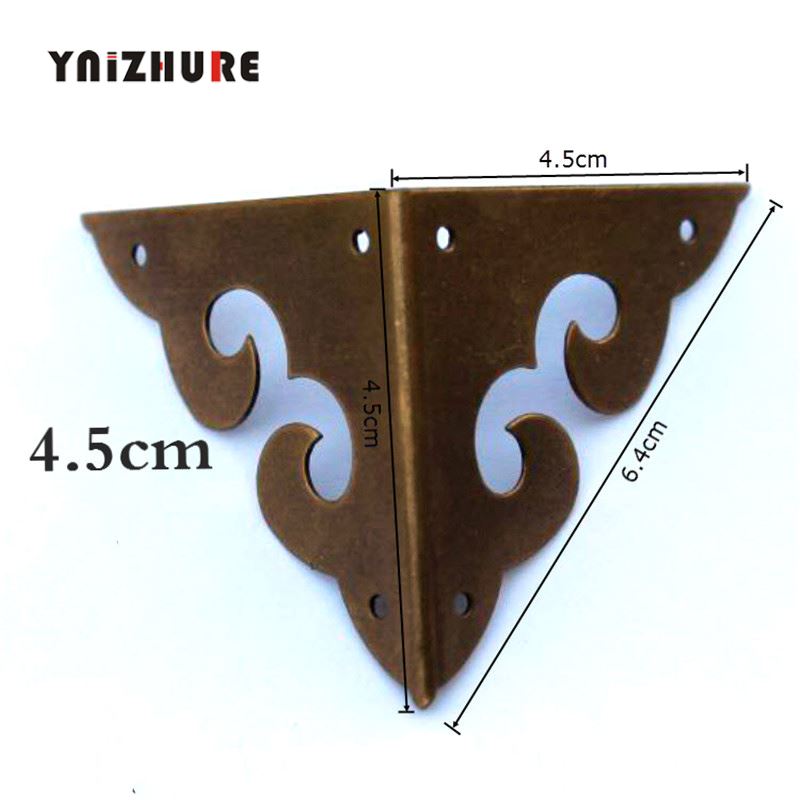 8PCS 45MM Antique Copper Wrap Angle Corner Chinese Furniture Brass Accessories Sided Wooden Corner Flower Clouds Hollow Counter|Corner Brackets|   - AliExpress