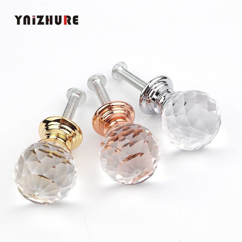 YNIZHURE Brand Design 20mm Crystal Ball Glass Knobs Cupboard Drawer Pull Kitchen Cabinet Door Wardrobe Handles Hardware|Cabinet Pulls|   - AliExpress