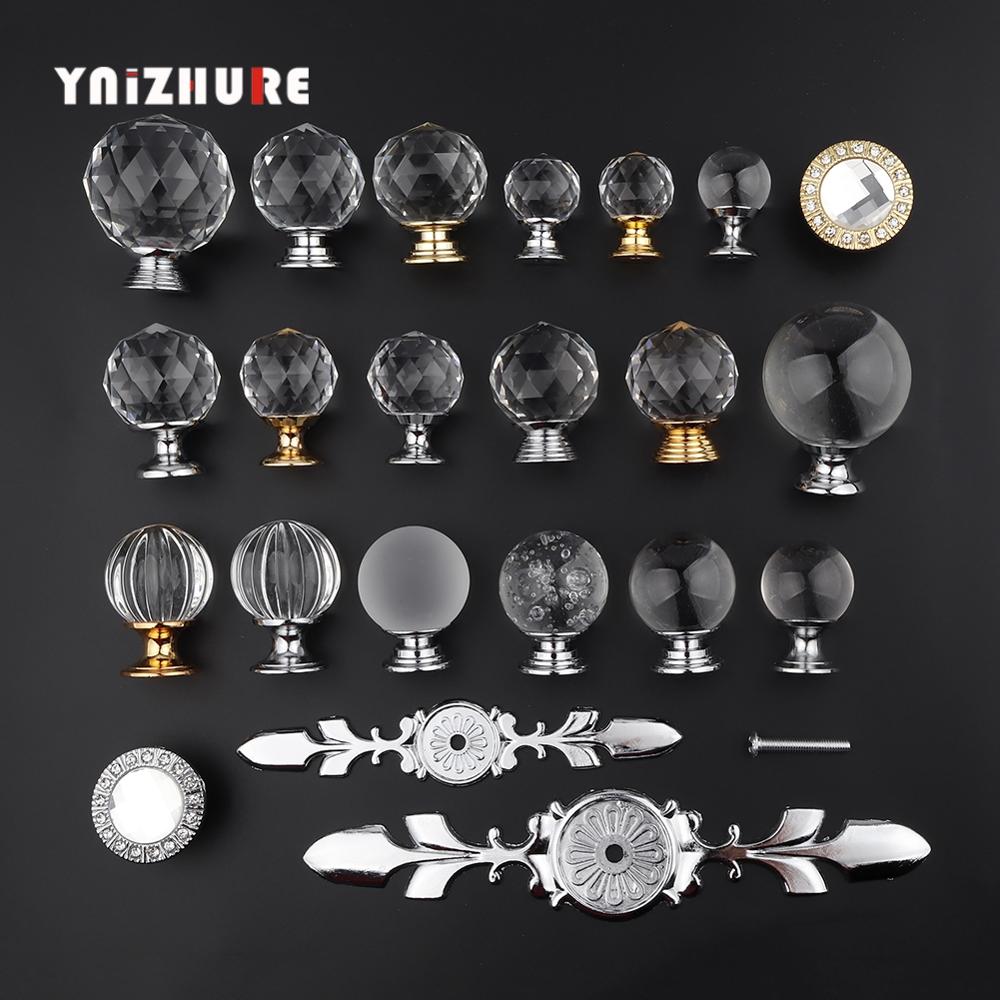 YNIZHURE Brand Design 20 40mm Crystal Glass Knobs Handles Dresser Drawer Kitchen Cabinet Pull Cupboard Handle|Cabinet Pulls|   - AliExpress