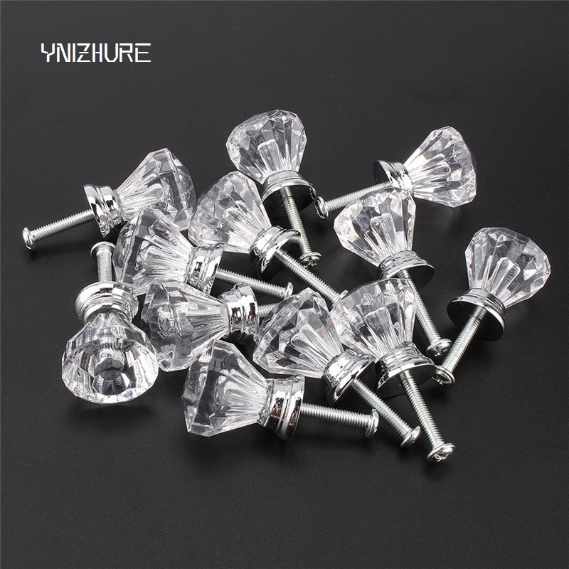 Hot 10PCS/LOT 30mm Acrylic material Zinc Base Decoration accessories Hardware Handle Knobs Chrome Finish For Furniture|hardware handles|handle knobknob handle - AliExpress