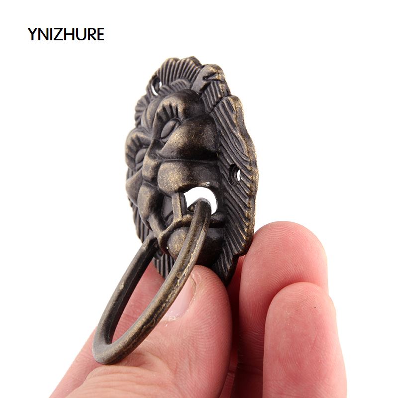 10pcs 41*65mm  New Furniture Handles Beast for Lion Head Antique Alloy Handle Wardrobe Drawer Door Pull Retro Decoration|door pull|furniture handledrawer pulls - AliExpress