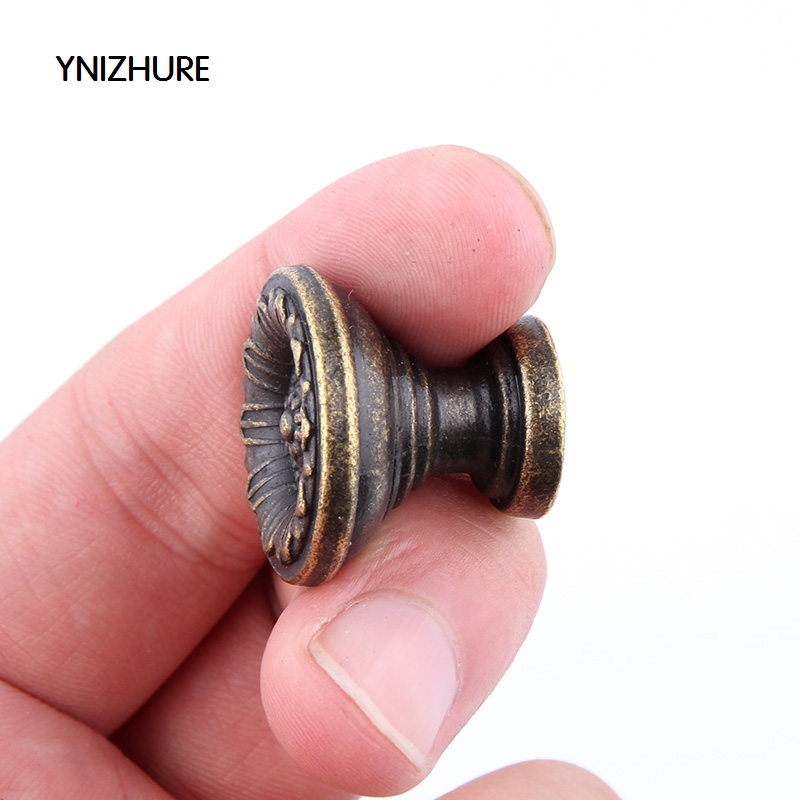 Ynizhure 10pcs 25*22mm Puxadores  Antique Handle Flower Round Brass Knobs And For Cabinets Single Hole Door Bronze Zinc Alloy|brass knobs|handle flowerantique handle - AliExpress