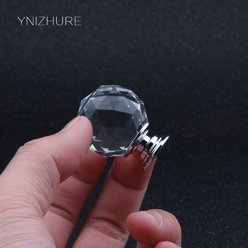 10PCS Hand made Knobs 30mm Trasparent K9 Crystal Glass Diamond Ball Drawer Knobs/Cabinet Handles With Chrome Base/Crystal Handle|drawer knobs|cabinet handlesk9 crystal glass - AliExpress