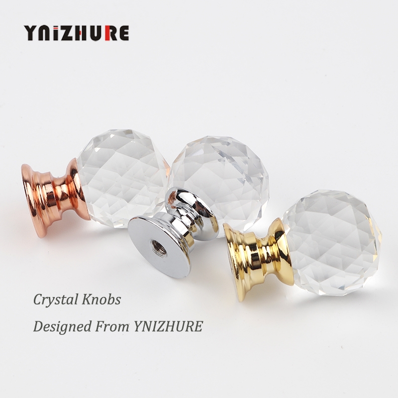 YNIZHURE Brand Design 20mm Crystal Ball Glass Knobs Cupboard Drawer Pull Kitchen Cabinet Door Wardrobe Handles Hardware|Cabinet Pulls|   - AliExpress