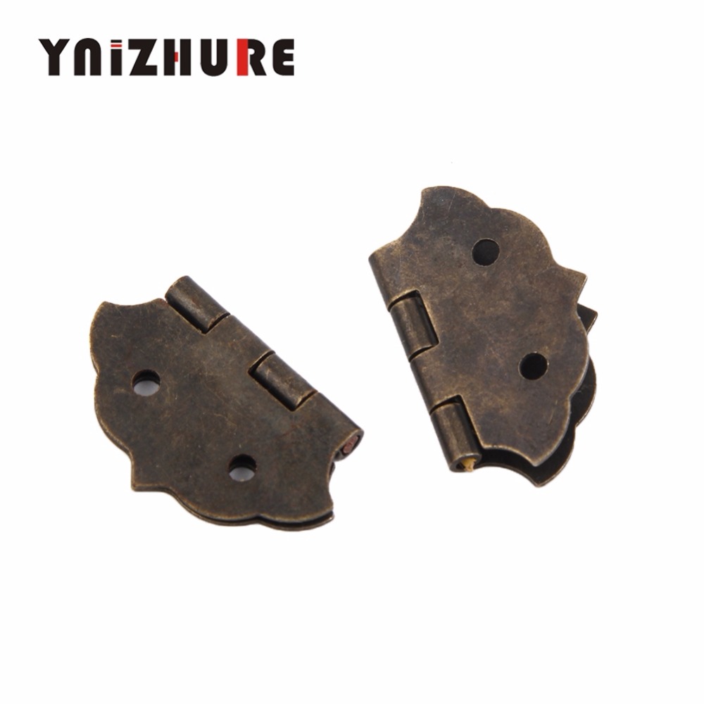 50PCS 29*32mm Antique Bronze Cabinet Door Drawer Decorative Mini Hinge Iron For Jewelry|Cabinet Hinges|   - AliExpress