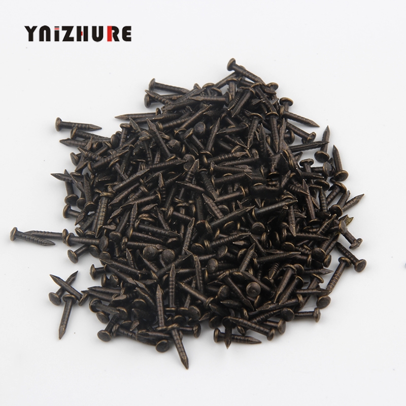 YNIZHURE 6mm 8mm 10mm 300PCS Round Furniture drum nail Fit Hinges Flat Round Head Phillips Cusp Fasteners Hardware gold bronze|Nails|   - AliExpress