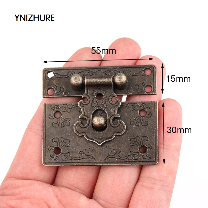 10pcs 55*45mm antique vintage style Brass Decorative Jewelry Gift Wooden Box Hasp Latch Hook|box hasp|hasp latchlatch hasp - AliExpress