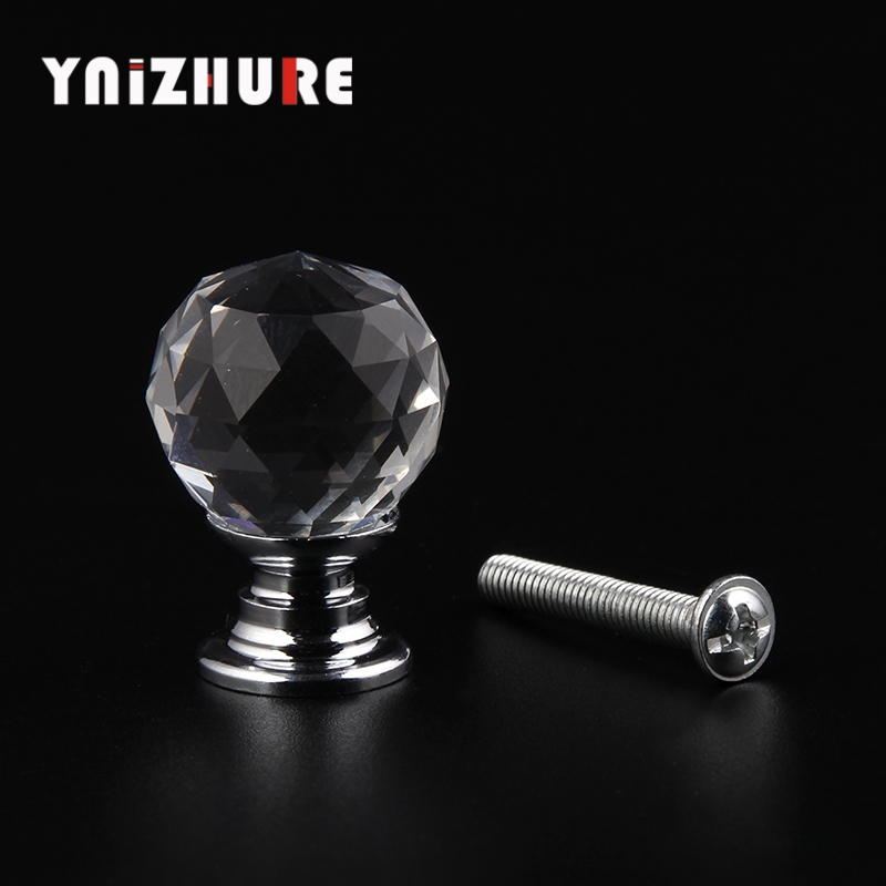 YNIZHURE 20mm Crystal Ball Design Clear Crystal Glass Knobs Cupboard Drawer Pull Kitchen Cabinet Wardrobe Handles Hardware|Cabinet Pulls|   - AliExpress