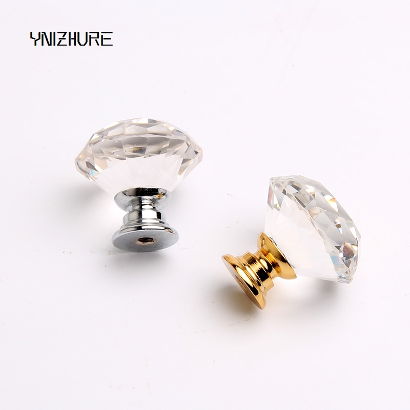 1pc 30mm Hot Sale Freeshipping  Clear Diamond Shape Crystal Glass Pull Handle Cupboard Cabinet Drawer Door Furniture Knob|furniture knobs|glass pull handlespull handle - AliExpress