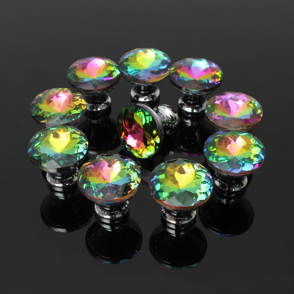 10pcs Door Knobs Crystal Shape Colorful Drawer Cupboard Wardrobe Diamond Glass Alloy Cabinet Furniture Handle Pull 30mm|knobs crystal|door knob crystalhandle pull - AliExpress