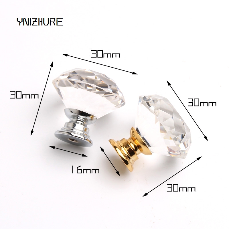 1pc 30mm Hot Sale Freeshipping  Clear Diamond Shape Crystal Glass Pull Handle Cupboard Cabinet Drawer Door Furniture Knob|furniture knobs|glass pull handlespull handle - AliExpress