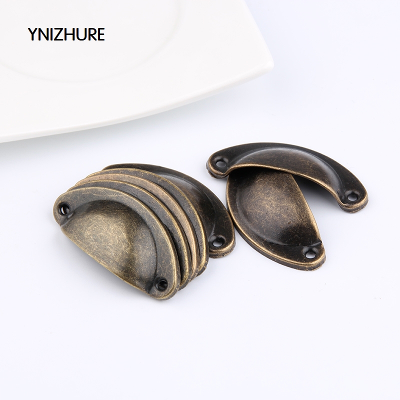 50pcs 50*20mm  Sale Promotion Tiradores Muebles Metal Antique Drawer Handle Medicine Cabinet Green Ancient Shell Semicircle|drawer handles|antique drawer handlestiradores muebles - AliExpress