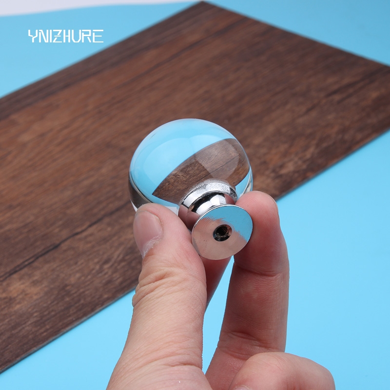 40mm 6pcs Smooth Ball Shape modern minimalist Top K9 Crystal ball round single hole Kitchen Closet door handle Drawer Cabinet|drawer cabinet|closet door handleshandle drawer - AliExpress