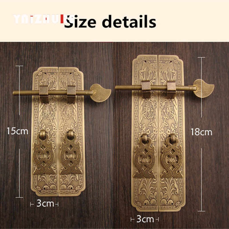 15cm/18cm Door Handle ChineseSstyle Retro Pure Copper Antiqu Furniture Handle Cabinet Pair Straight Handles|Cabinet Pulls|   - AliExpress