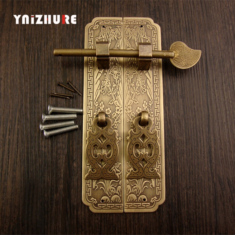 15cm/18cm Door Handle ChineseSstyle Retro Pure Copper Antiqu Furniture Handle Cabinet Pair Straight Handles|Cabinet Pulls|   - AliExpress