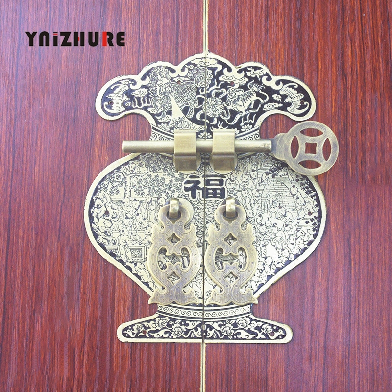 244mm 14mm Chinese Antique Solid Wood Furniture Pure Copper Handle Vase Cabinet Wardrobe Drawer Door Handles Cabinet Knobs|Cabinet Pulls|   - AliExpress