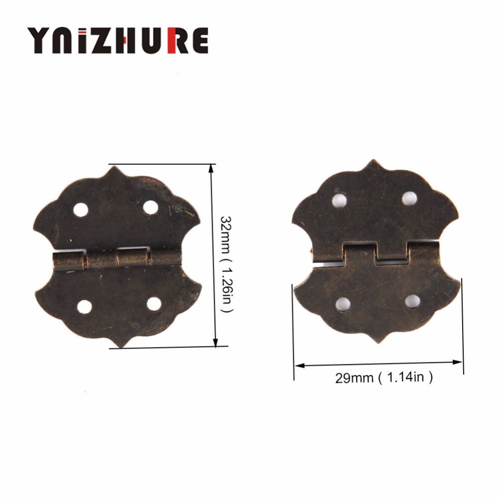 50PCS 29*32mm Antique Bronze Cabinet Door Drawer Decorative Mini Hinge Iron For Jewelry|Cabinet Hinges|   - AliExpress