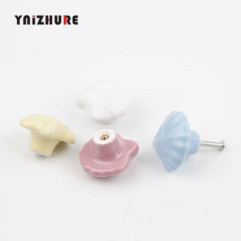 YINZHURE New Brand Acme Nordic Shell shape Ceramic Single Round Wardrobe Kitchen Garden Door Handle Modern Cabinet Handle|Cabinet Pulls|   - AliExpress