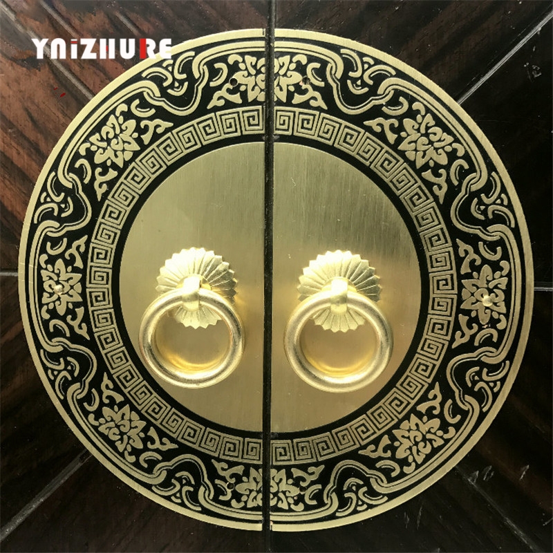 11 24cm Chinese Antique Handles For Furniture Pattern Pure Copper Door Handle Cabinet Knobs And Handles Screw Mounting|Cabinet Pulls|   - AliExpress