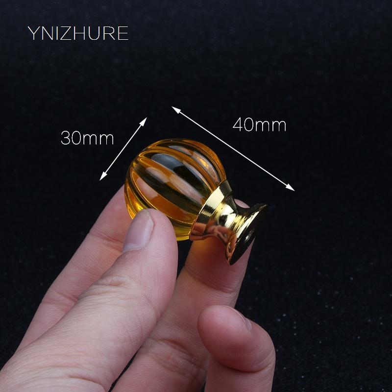 Puxadores Puxador Golden 30mm Crystal Glass Pumpkin Ball Shape Knob Furniture Drawer Cabinet Moving Door Dresser Handle Kitchen|handle kitchen|dresser handlesknobs furniture - AliExpress