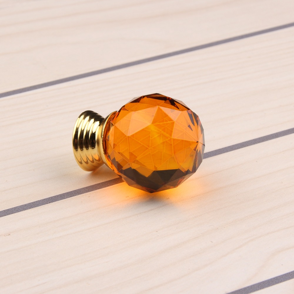 Hot 30mm 10PCS Orange Crystal Glass Handle Knob Furniture Door Kitchen Cabinet Drawer Wardrobe Ball Shape pull Handles YZ 3001|glass handles knobs|handle knobcrystal glass handles - AliExpress