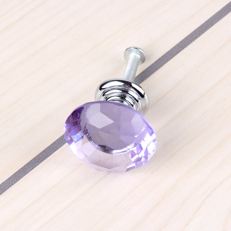 10pcs 30mm Diamond Door New Pink PURPLE Crystal Glass Pull Drawer Cabinet Furniture Handle Knob Screw Hot Worldwide YZ 1001|furniture handle|handle knobfurniture handles knobs - AliExpress