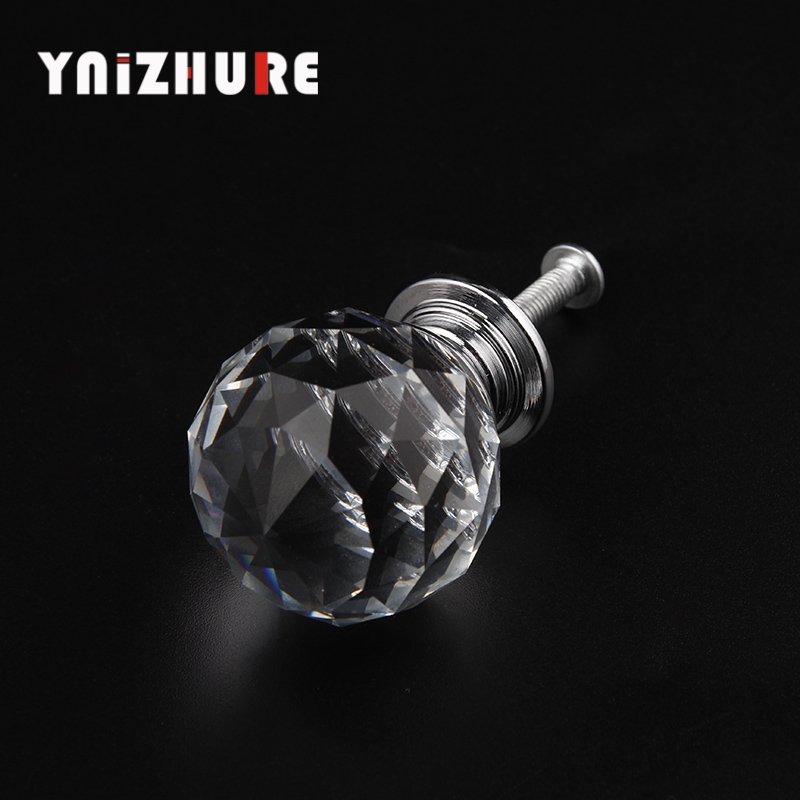 YNIZHURE 30mm Quality Crystal Ball Design Clear Crystal Glass Knobs Cupboard Drawer Pull Kitchen Cabinet Wardrobe Handles Hardwa|Cabinet Pulls|   - AliExpress