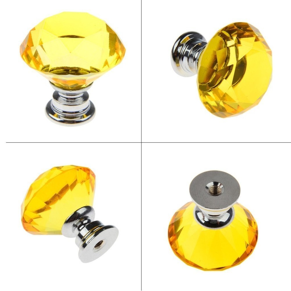 10PCS/Set Yellow Metal Crystal Door Handles Glass Diamond Pulls Knobs Wardrobe Kitchen Cabinet Cupboard Drawer Furniture Knob|knob wardrobe|pull knobfurniture knobs - AliExpress