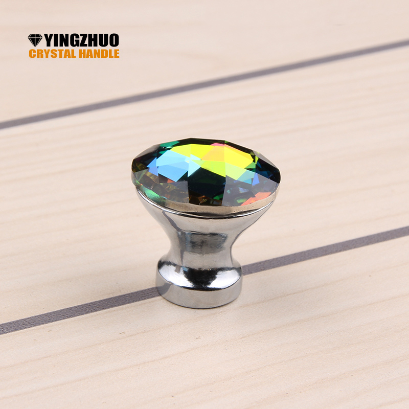 25mm 10pcs Furniture Door Kitchen Cabinet Drawer Wardrobe pull Handle K9 Crystal Glass Handle Diamond Shape Knob With Screw|crystal glass handles|pull handleglass handles - AliExpress