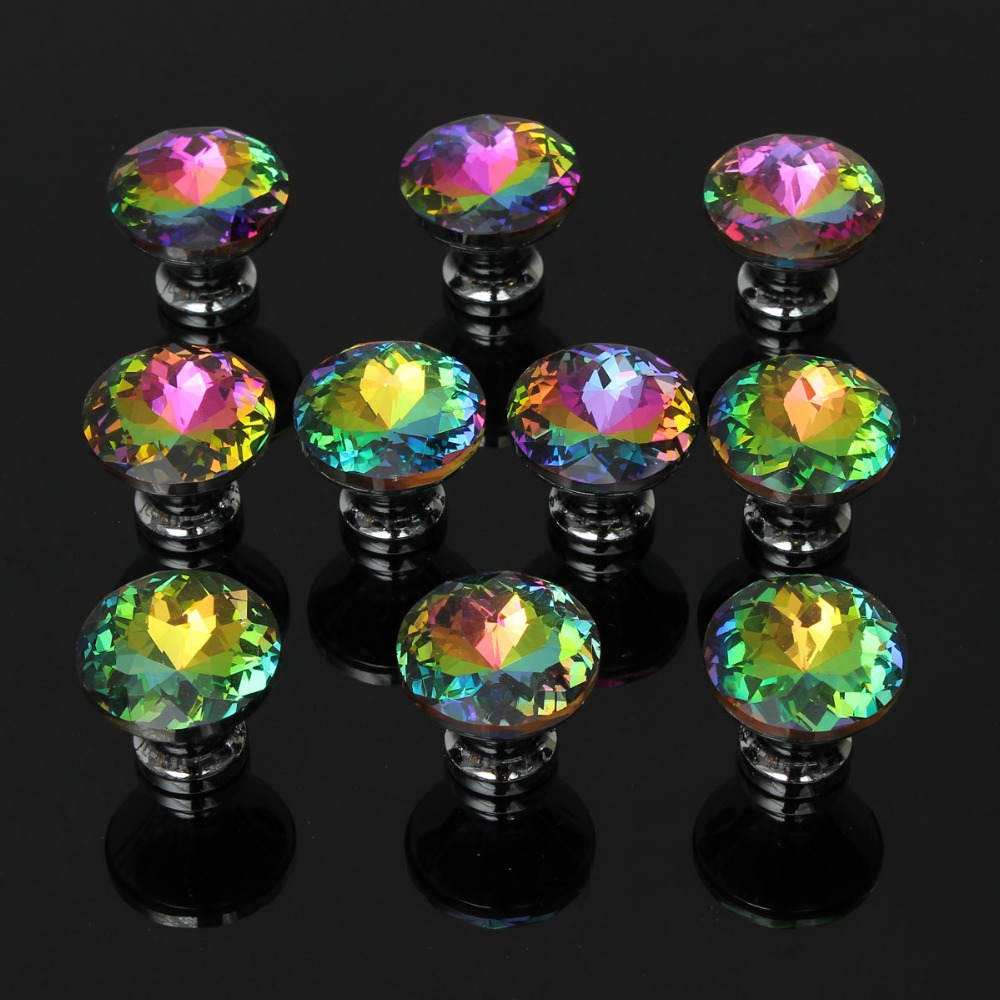 10pcs Door Knobs Crystal Shape Colorful Drawer Cupboard Wardrobe Diamond Glass Alloy Cabinet Furniture Handle Pull 30mm|knobs crystal|door knob crystalhandle pull - AliExpress