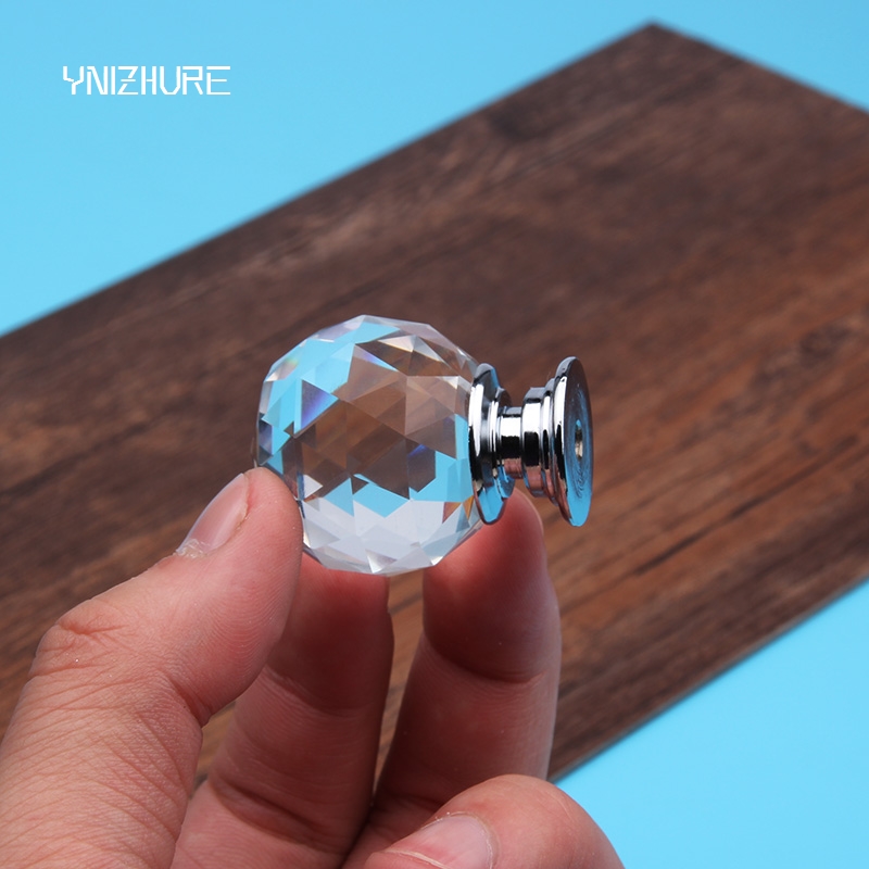 10pcs/lot 30mm Tiradores Muebles Hot  Clear Crystal Glass Cupboard Door Drawer Knobs Pull Handle Sliver Kitchen|drawer knobs|tiradores mueblesknob pull handle - AliExpress