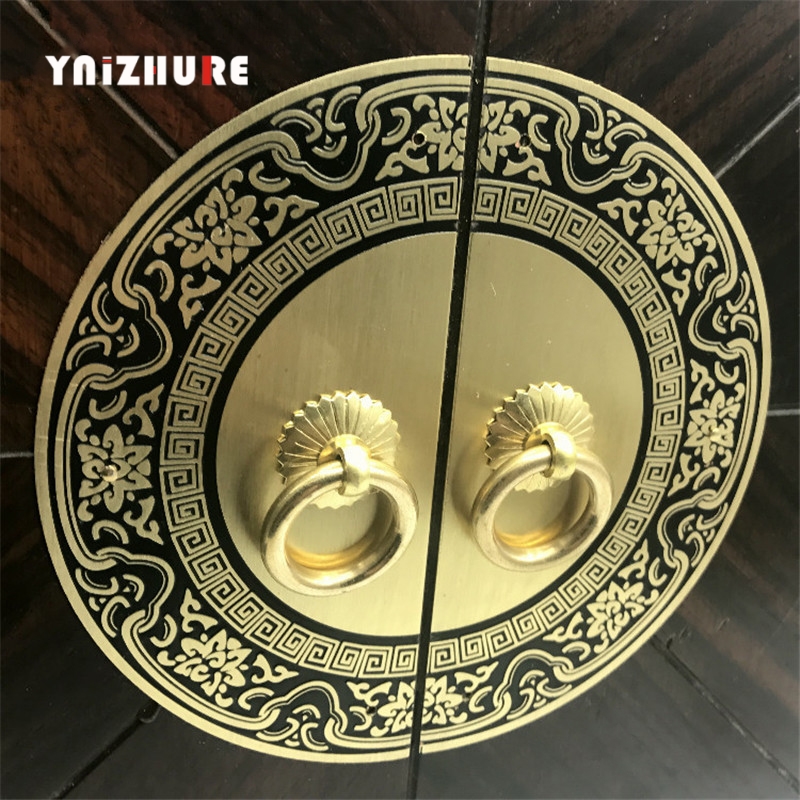 11 24cm Chinese Antique Handles For Furniture Pattern Pure Copper Door Handle Cabinet Knobs And Handles Screw Mounting|Cabinet Pulls|   - AliExpress