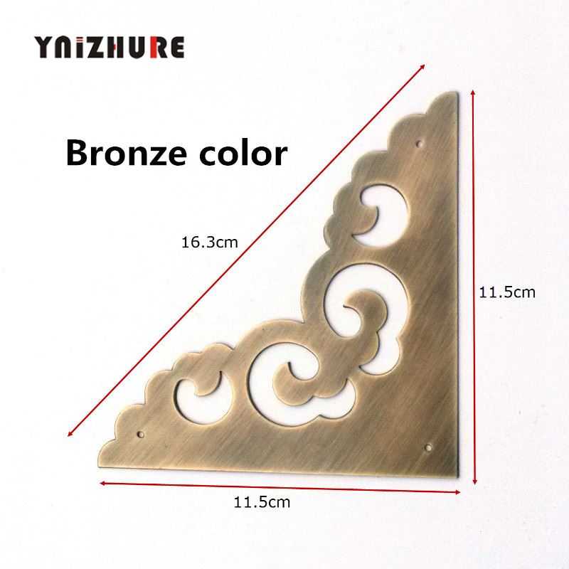 4PCS  Chinese Antique Furniture Copper Wrap Angle Cabinet Door Gusset Corner Flower Copper Corners Hardware Accessories 2color|Corner Brackets|   - AliExpress