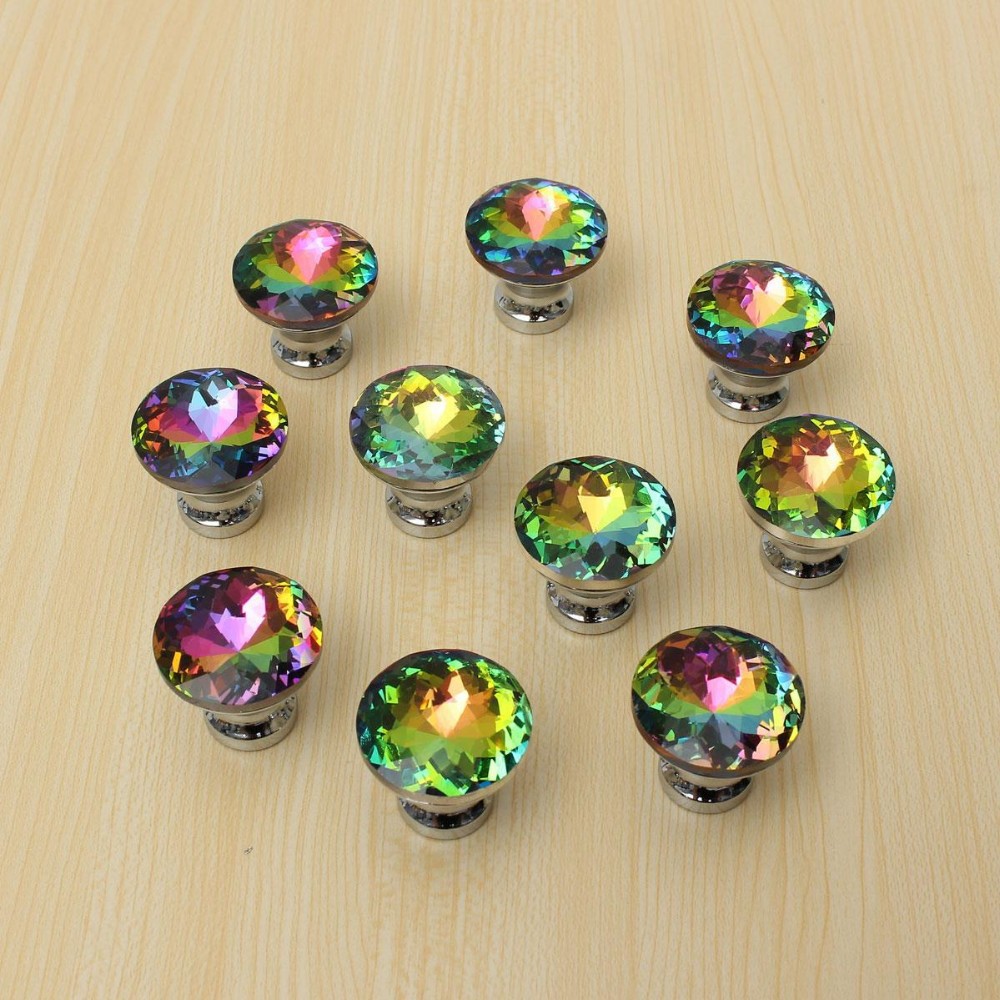 10pcs Door Knobs Crystal Shape Colorful Drawer Cupboard Wardrobe Diamond Glass Alloy Cabinet Furniture Handle Pull 30mm|knobs crystal|door knob crystalhandle pull - AliExpress