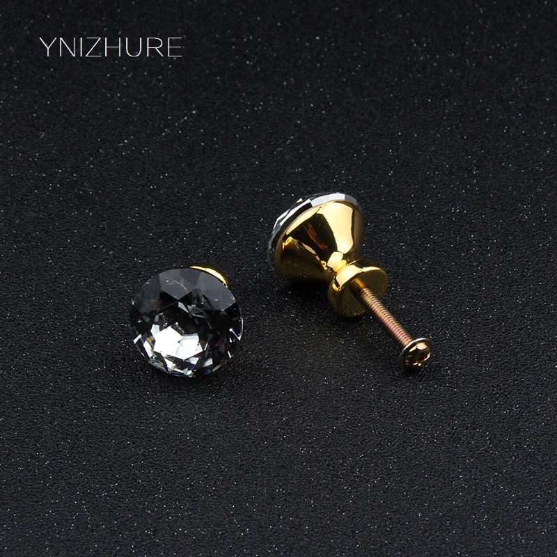 In Stock K9 Clear Crystal Diamond Drawer Knobs 25mm Golden Brass Base 10pcs Furniture Kitchen Cabinet Pull Handle Glass Diamond|cabinet pull handle|drawer knobspull handle - AliExpress